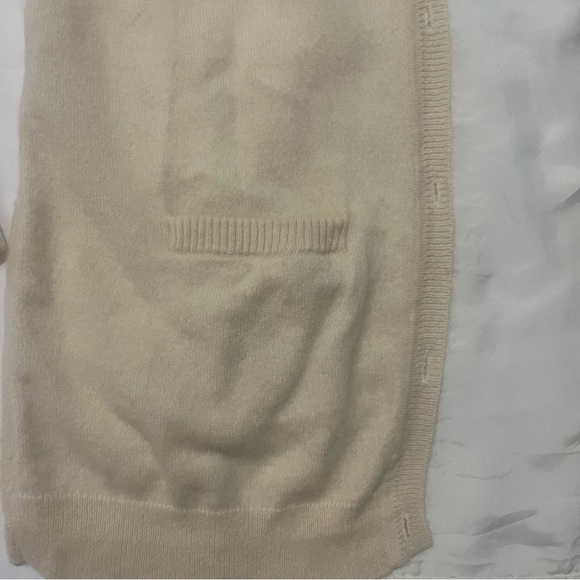 Garnet Hill Women’s Ivory‎ Cashmere/Silk Split Back Knit Cardigan Sweater Sz S - Picture 5 of 12